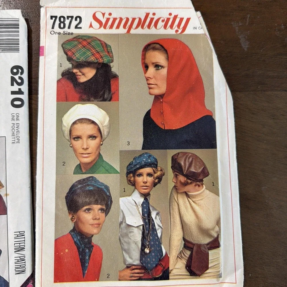 3- Vintage '60's, '70's, '90's Accessories Sewing Patterns